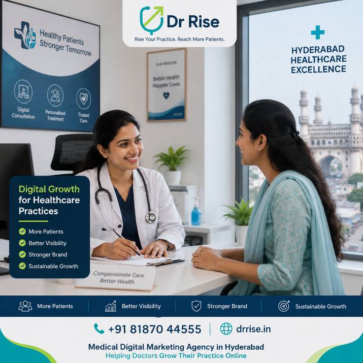 Healthcare digital marketing agency in Hyderabad-for drrise-dr talking to patient