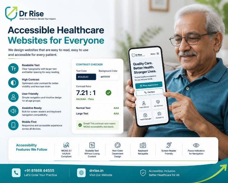 Healthcare Web Development- for drrise- Accessible healthcare website