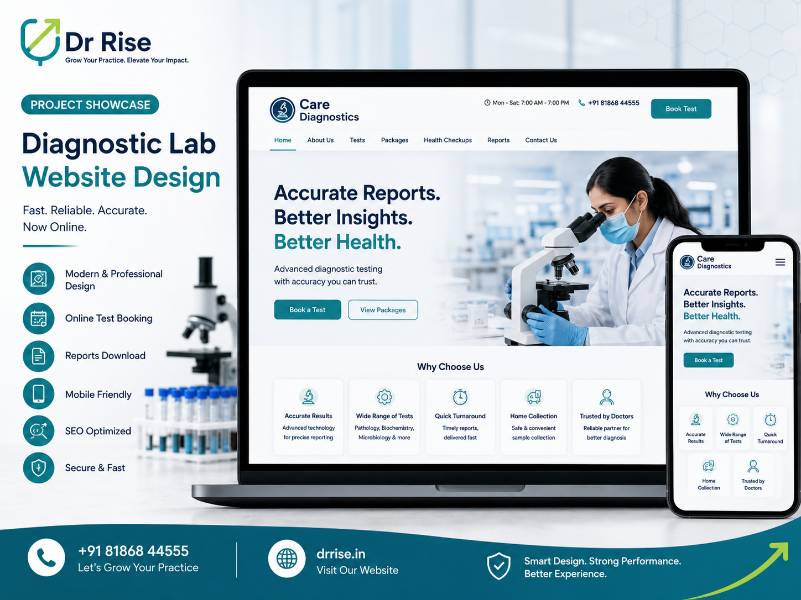 Healthcare Web Development- for drrise- Diagnostic lab website development