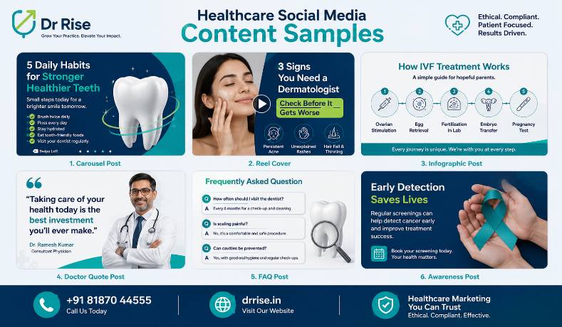 Social Media Marketing for Clinics in Hyderabad- for drrise- content samples